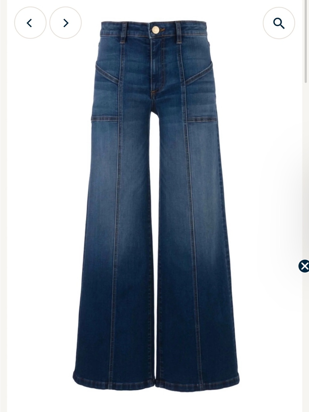 KUT FROM THE KLOTH Size 0. Wide Leg High-Rise Womenโs Jeans - Dark Blue. NWT.
